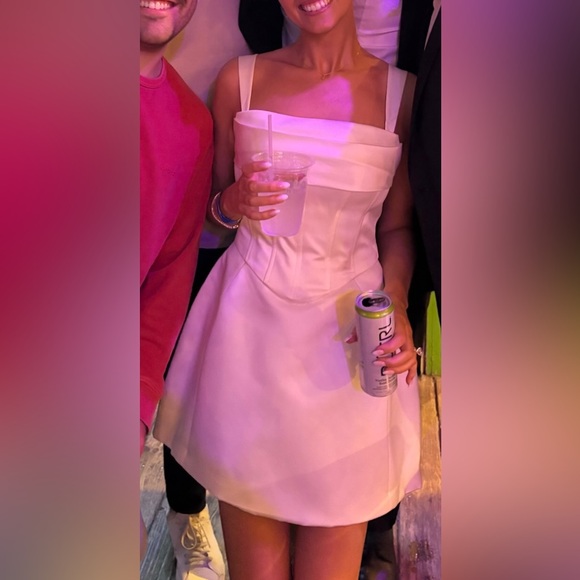 Meshki Isabel Satin Corset Mini Dress - White - Picture 5 of 6